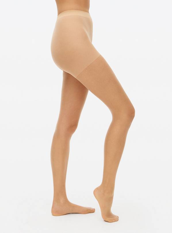 Caramel Nude 15 Denier Gloss Tights 2 Pack M